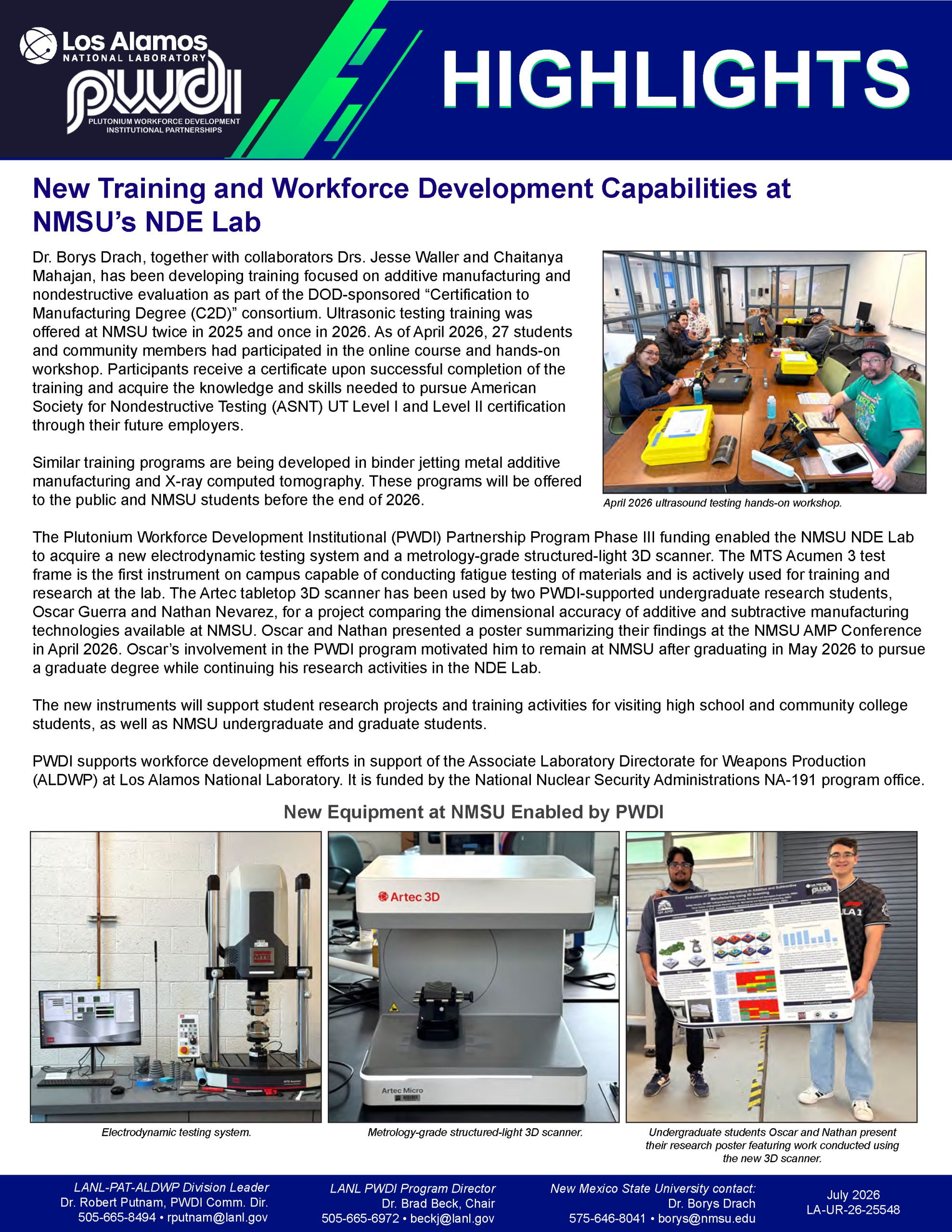 PWDI New Training and Workforce Development